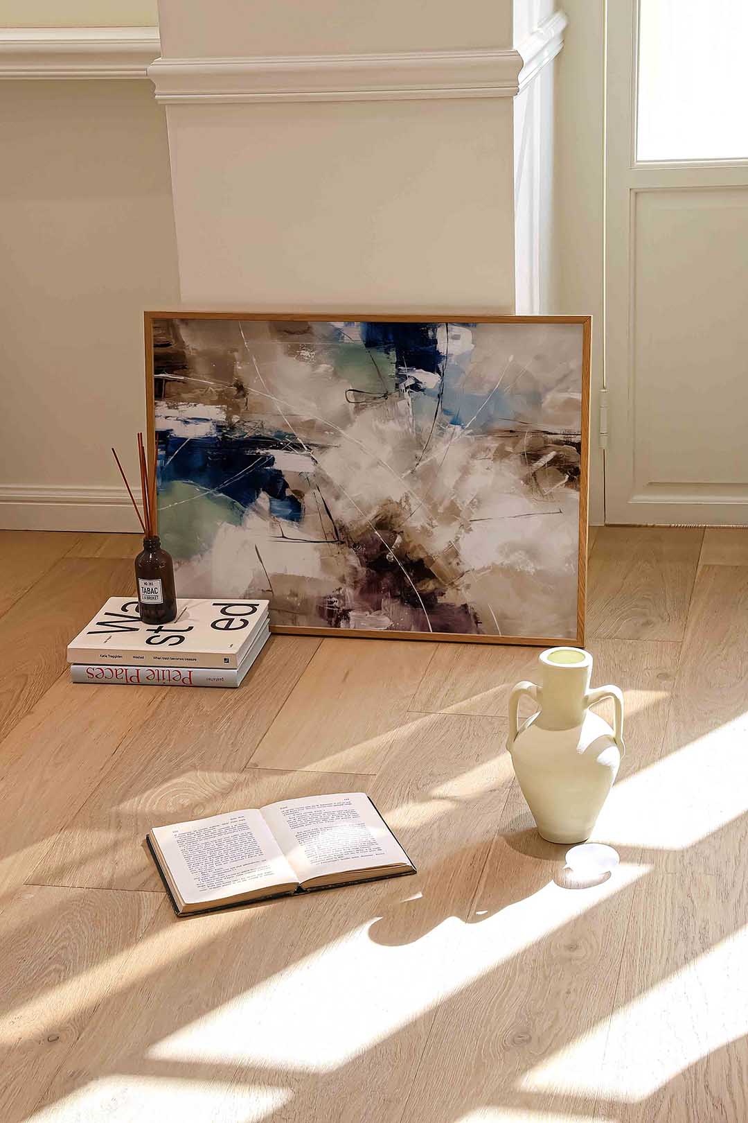 Abstracte vormen – liggende abstracte wanddecoratie van WallArtistic