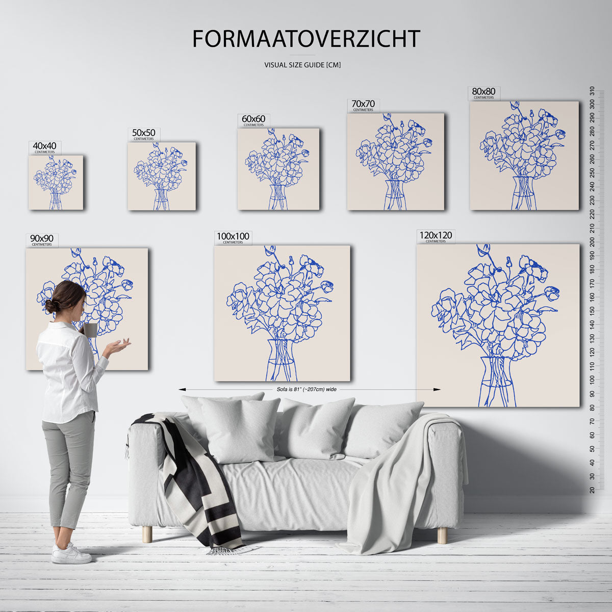 Bloemen in vaas – vierkante muurposter voor keuken of eethoek