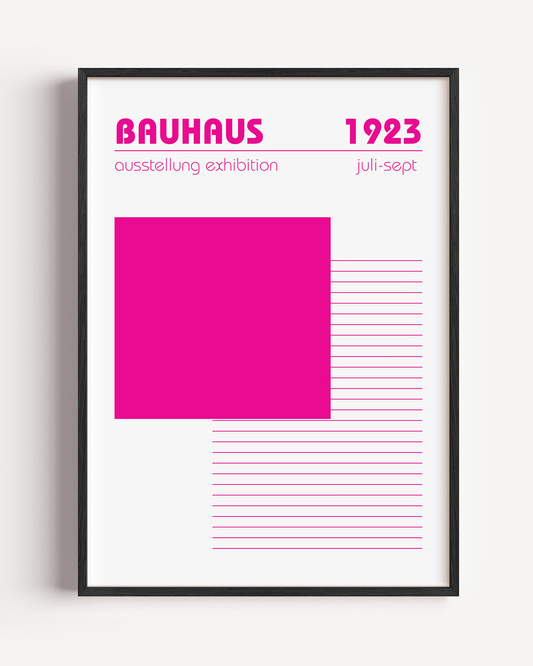 Kleur en lijnen – staande Bauhaus poster als wanddecoratie