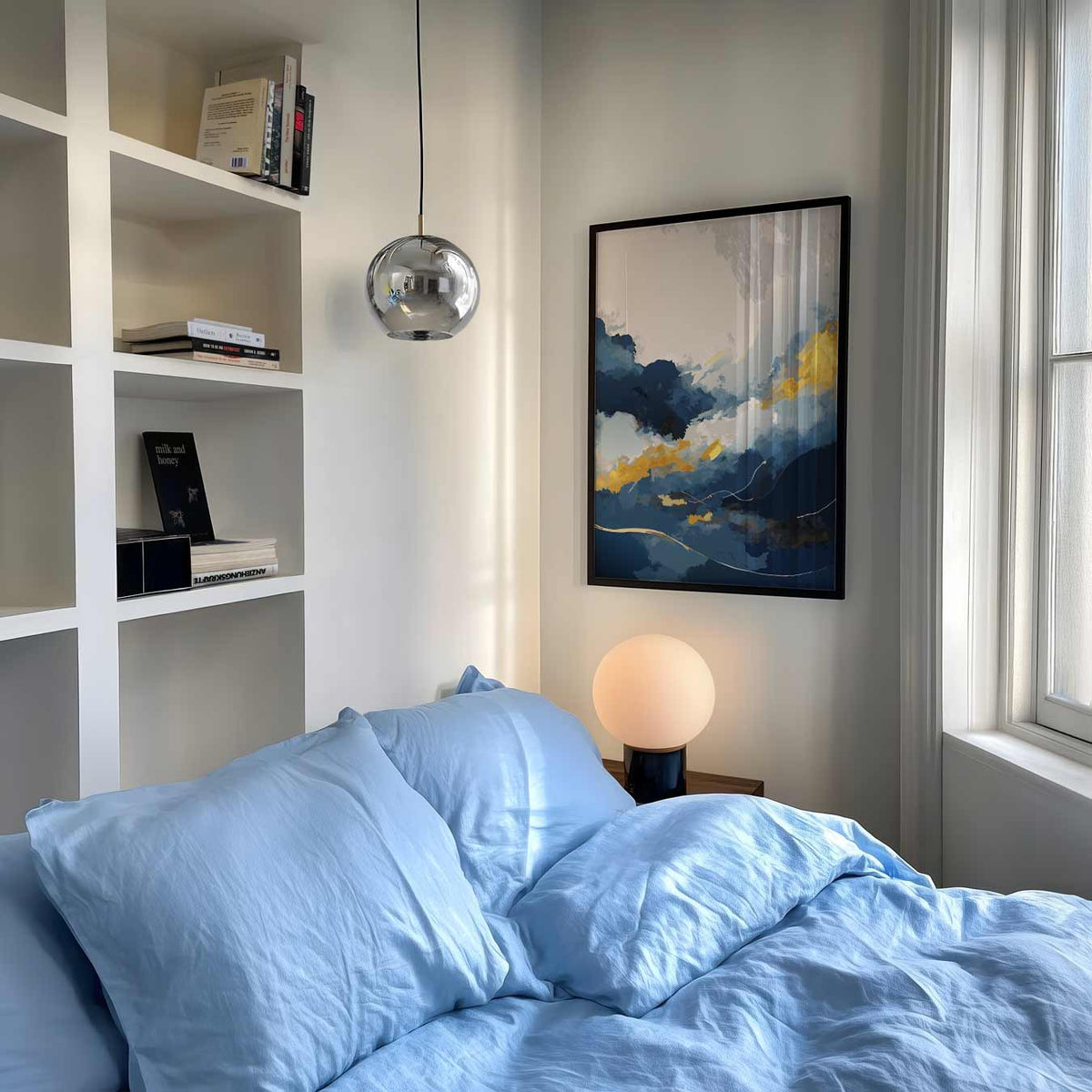 Dromerige Lucht Abstract – abstracte poster als moderne staande wanddecoratie