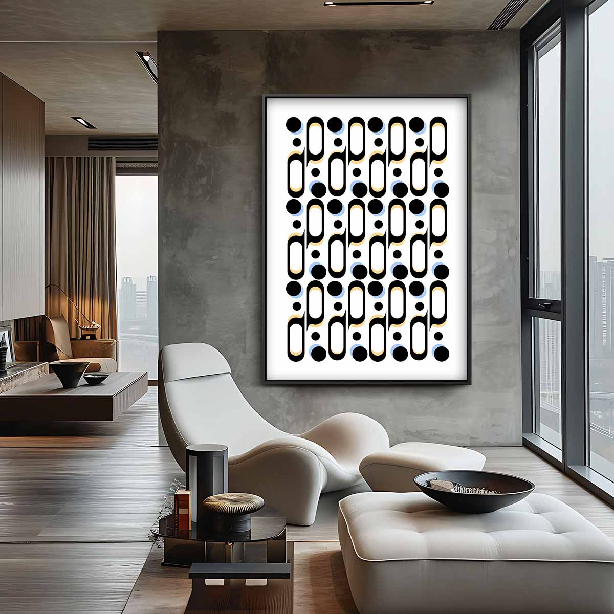 Modern Grafisch Patroon – canvas wanddecoratie in portret formaat