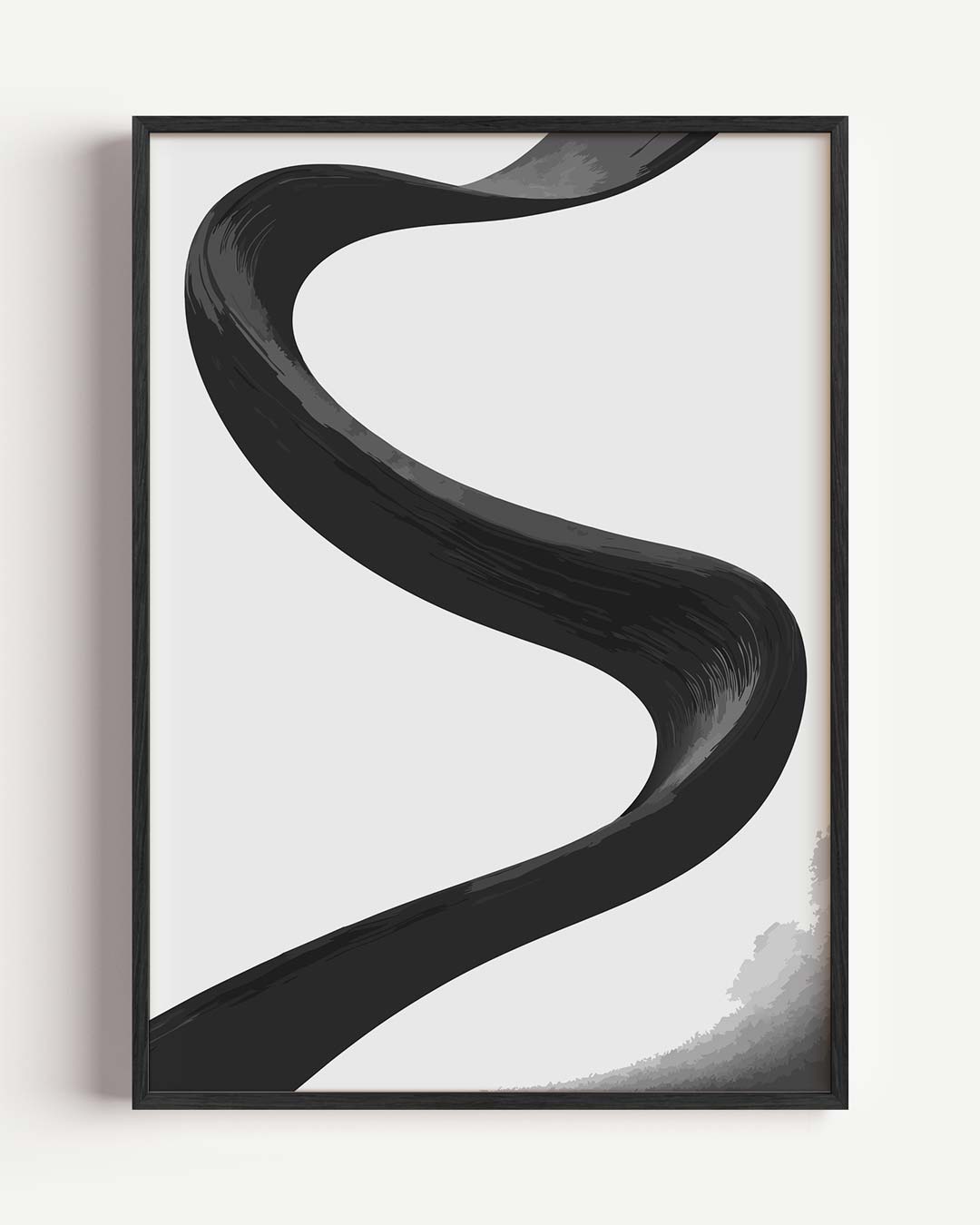 Elegante Zwarte Krul Wandkunst – kleurrijke abstracte portret poster als wanddecoratie