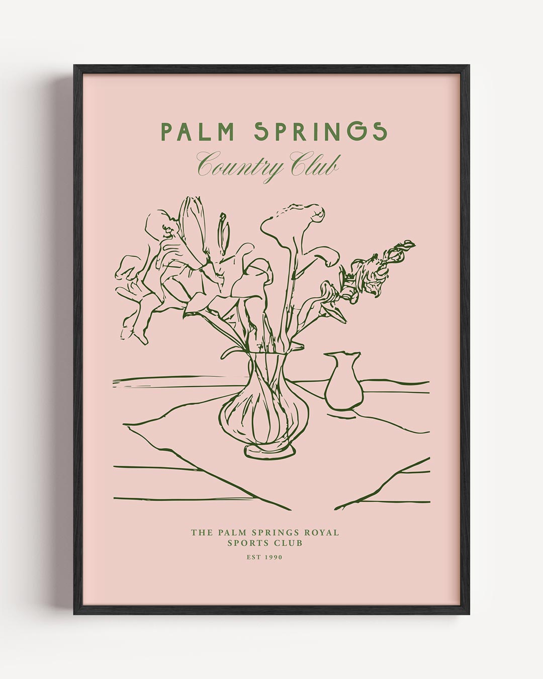 Palm Springs Botanische Kunstposter – College Club portret poster als wanddecoratie