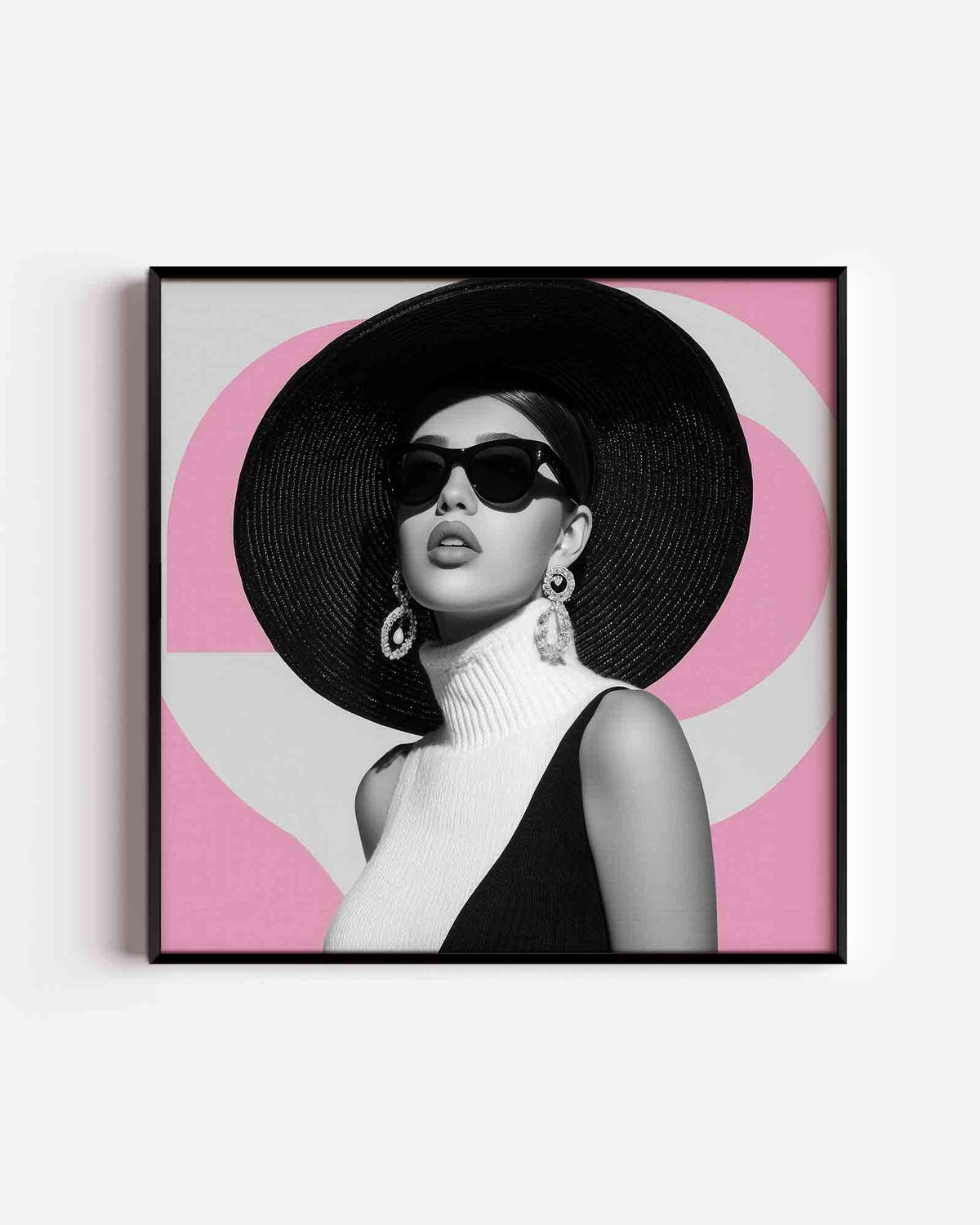 Vrouw met hoed – Pop Art vierkante poster als wanddecoratie