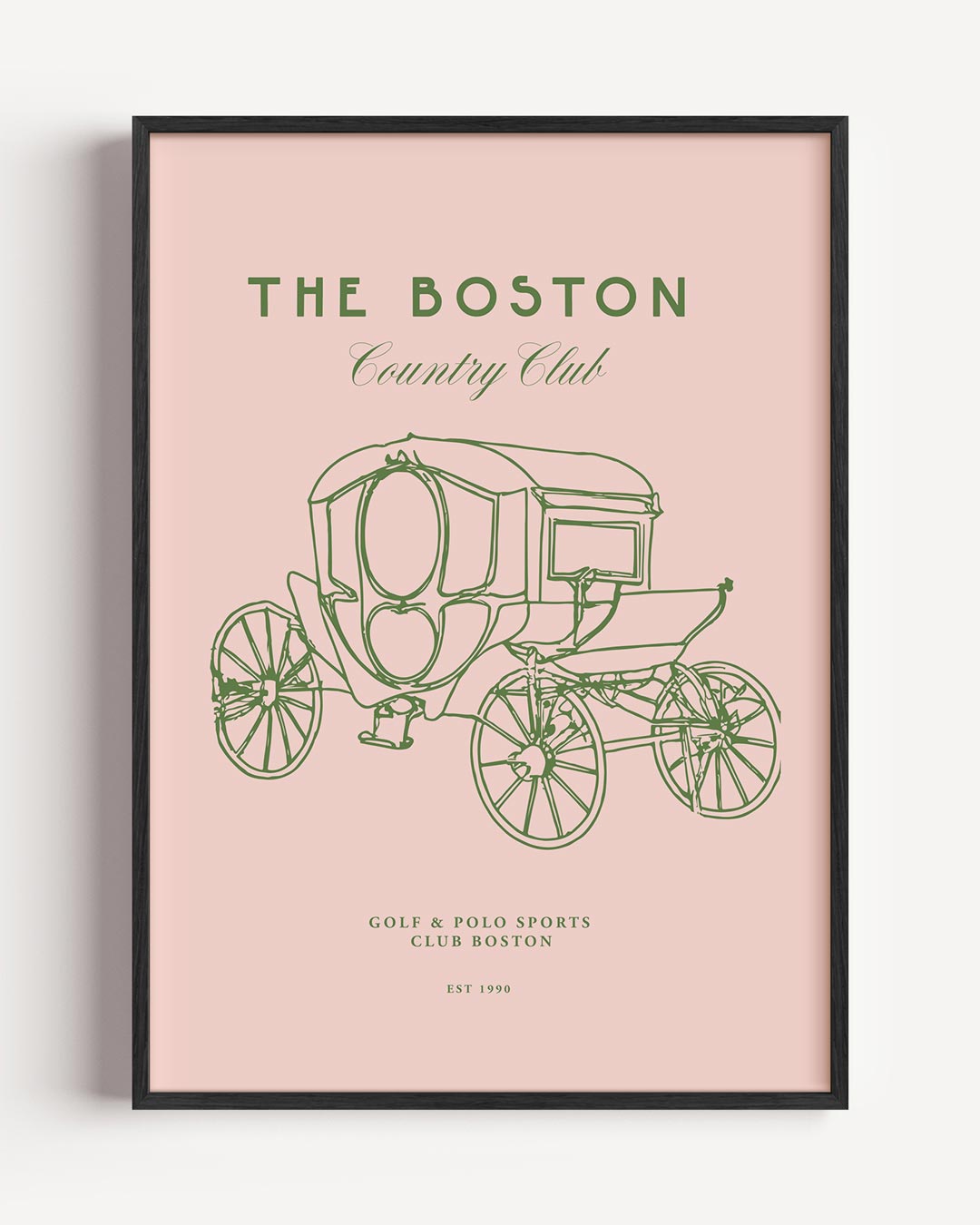 Boston Country Club Vintage – College Club portret poster als wanddecoratie