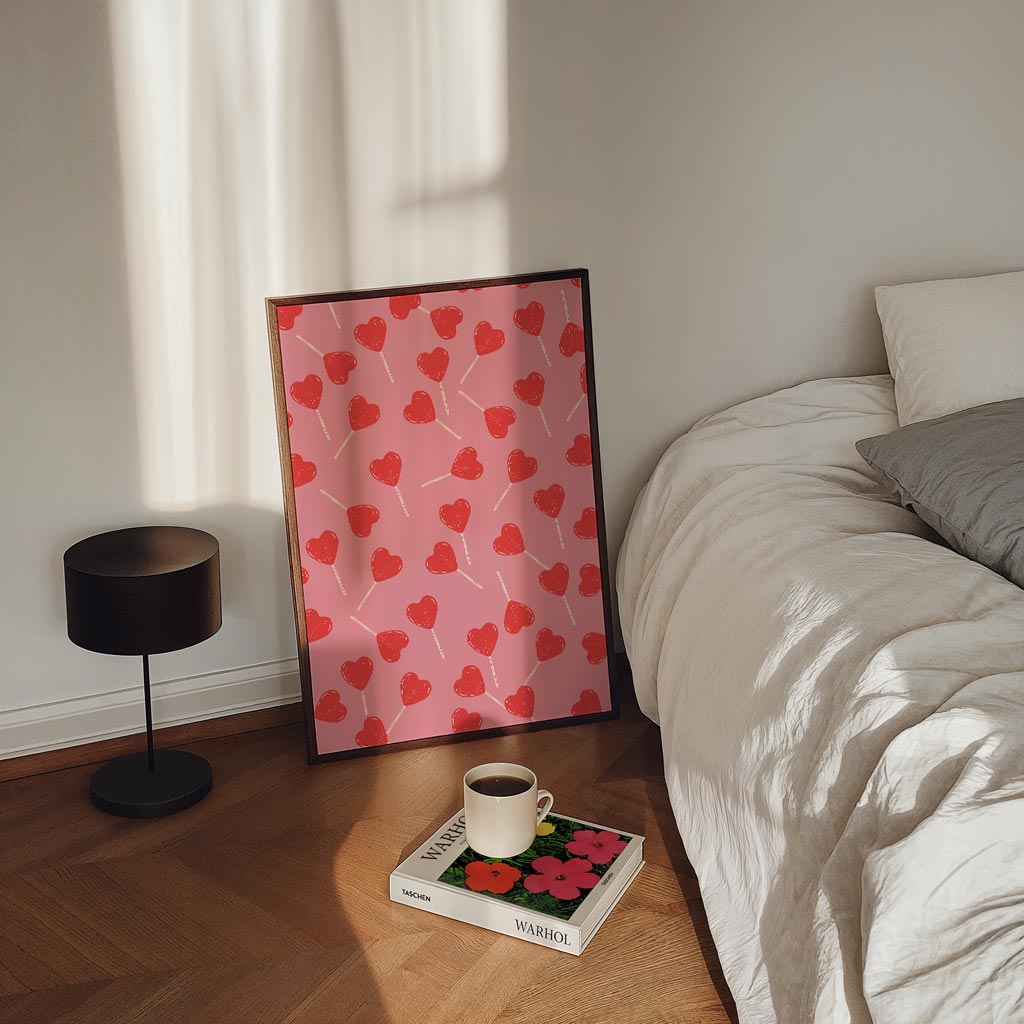 Zoete Hartjes Lolly – staande zomer wanddecoratie van WallArtistic