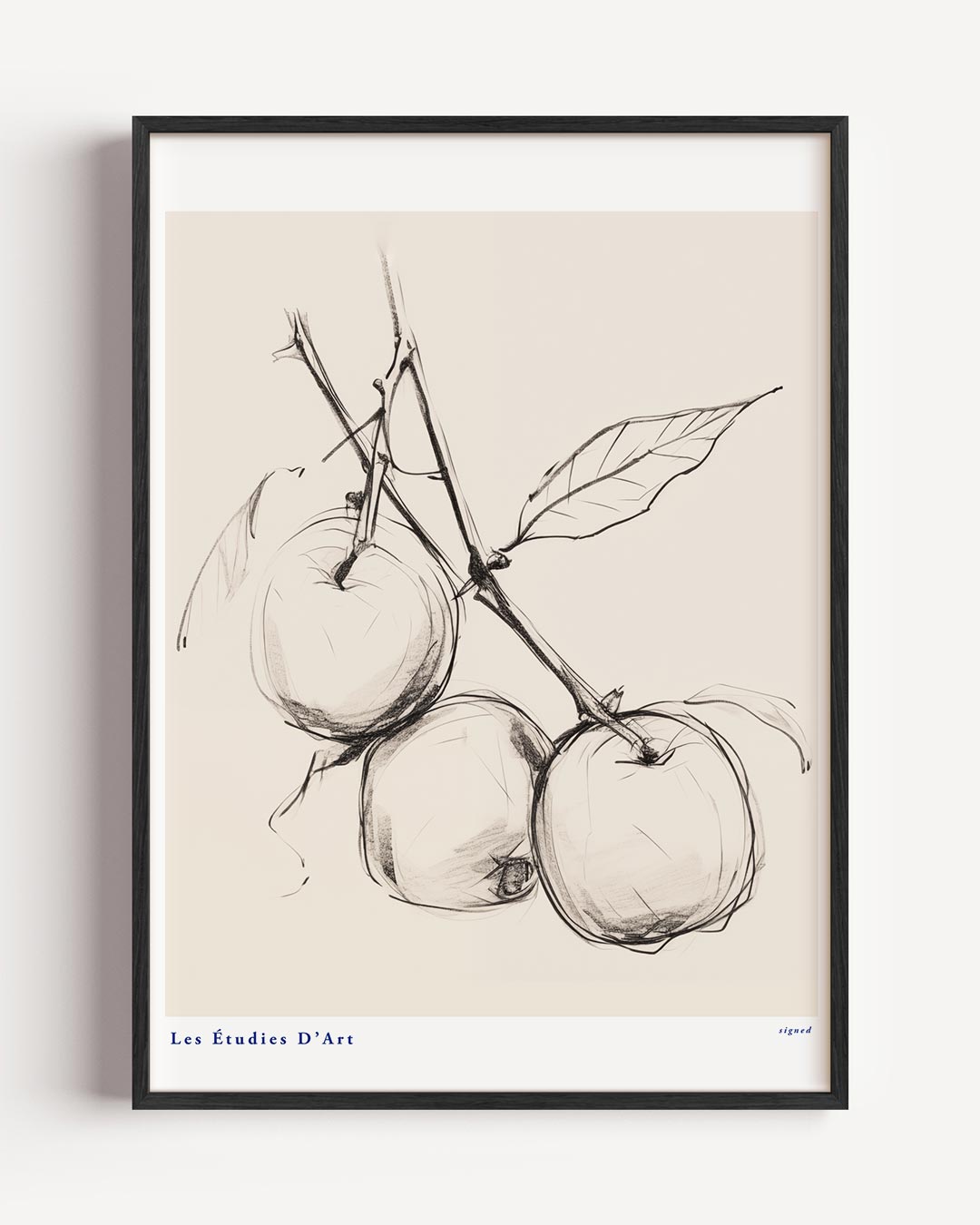 Elegante schets van appels – botanische portret poster als wanddecoratie