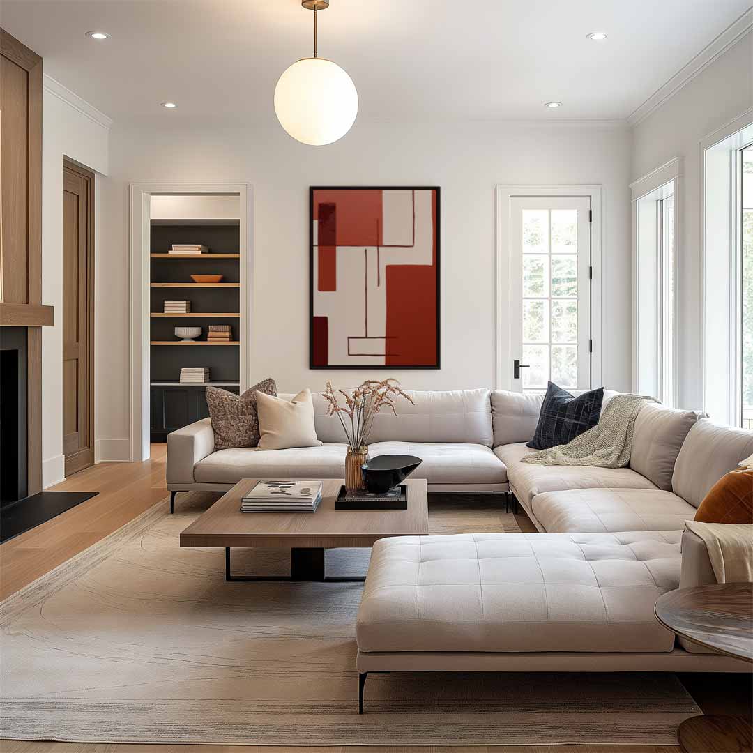 Abstracte Moderne Compositie – staand kunstwerk voor modern interieur