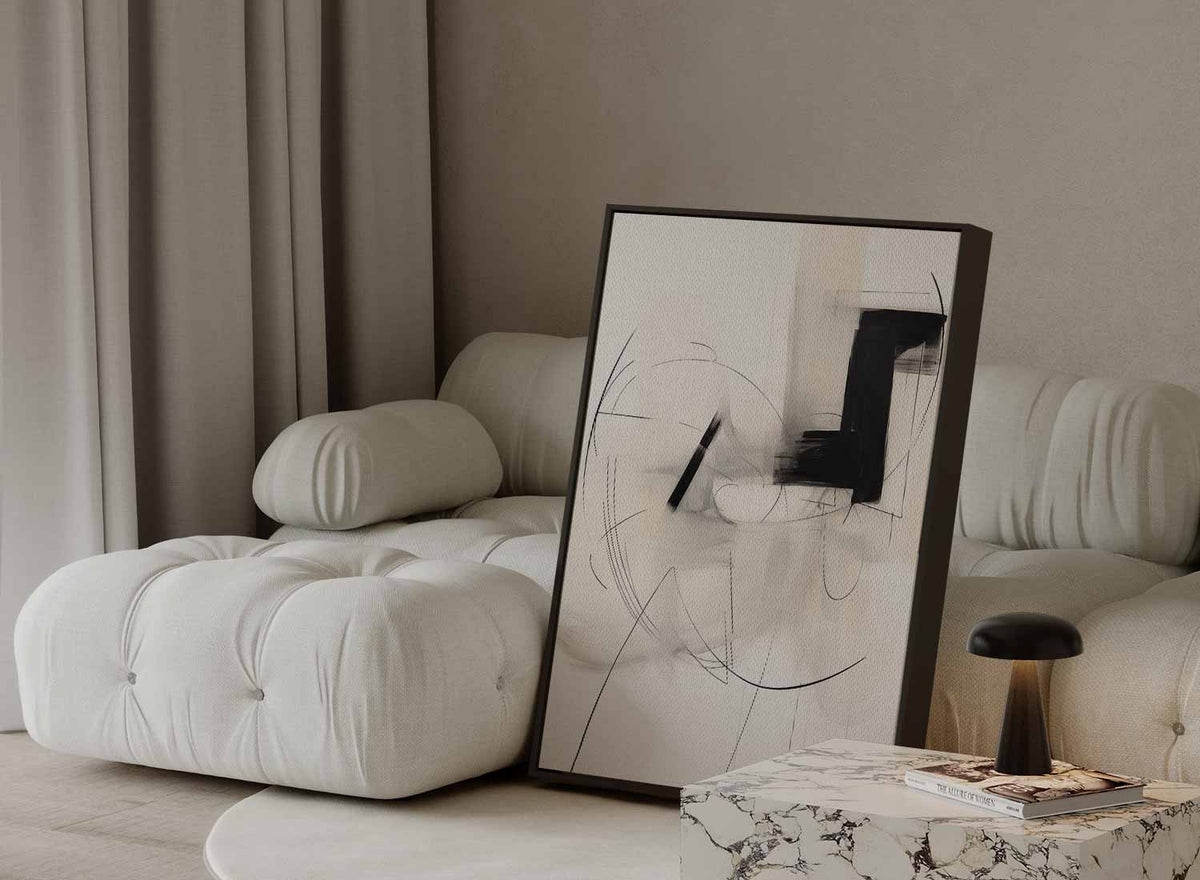 Spel van Lijnen en Vormen – staande wandkunst voor woonkamer of interieur