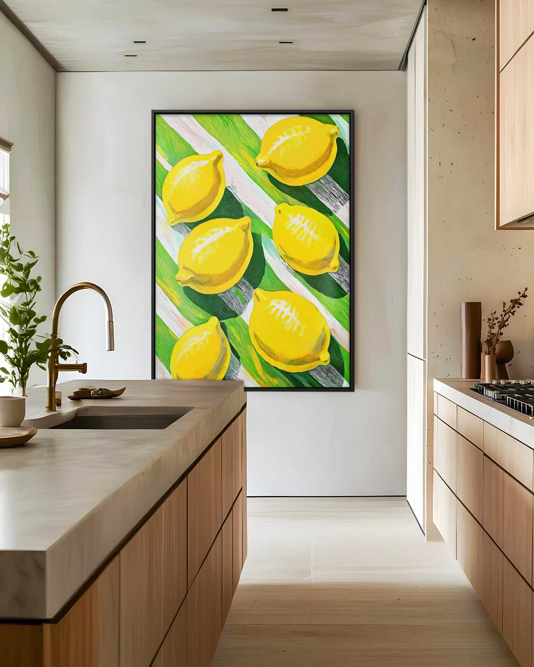 Citroenen op een zonnige dag – staand kunstwerk voor modern interieur