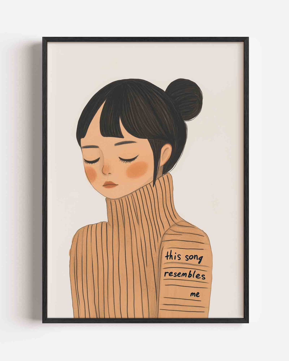 Meisje met trui – moderne portret poster als wanddecoratie