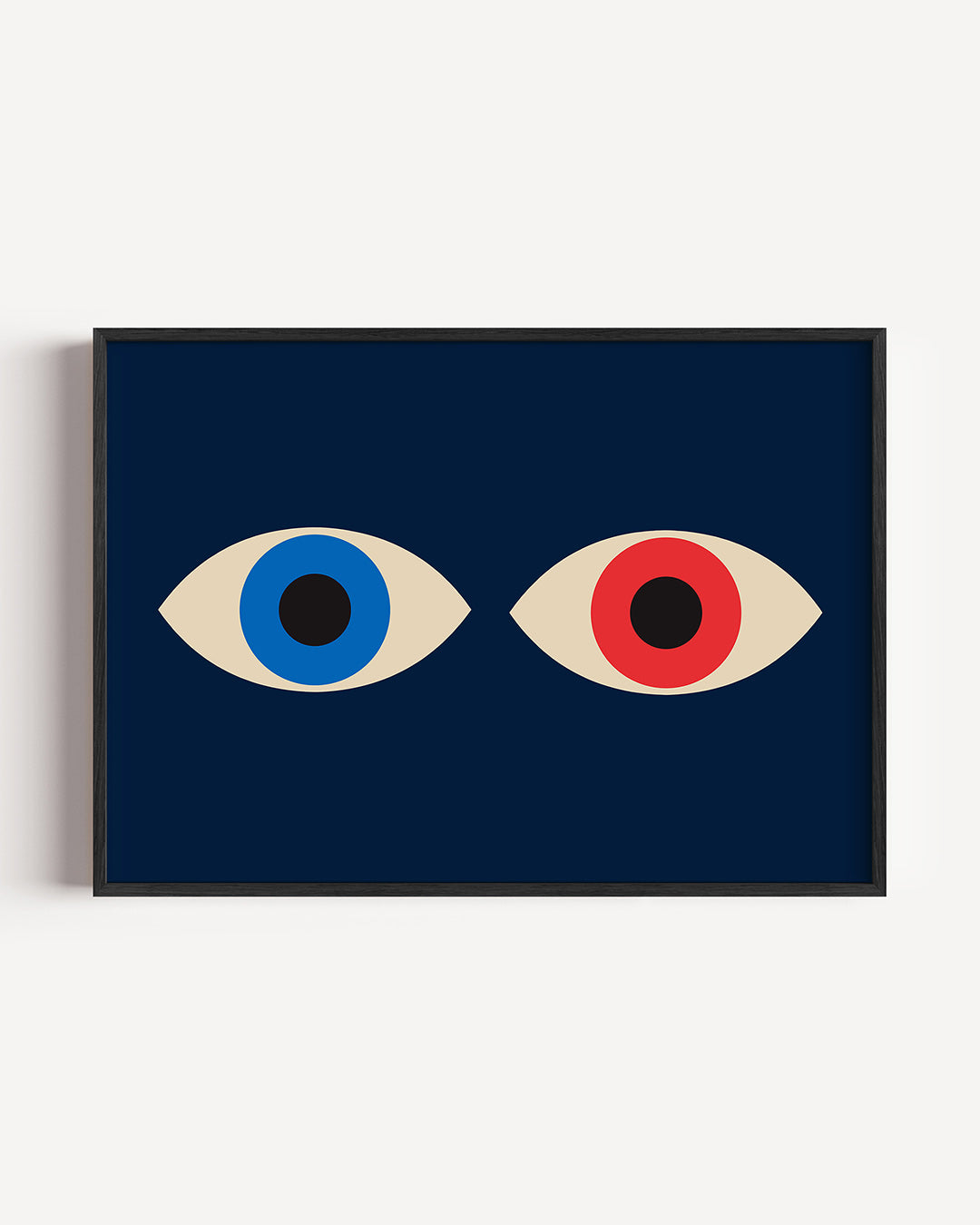 Oogvormen en kleur – liggende Bauhaus poster als wanddecoratie