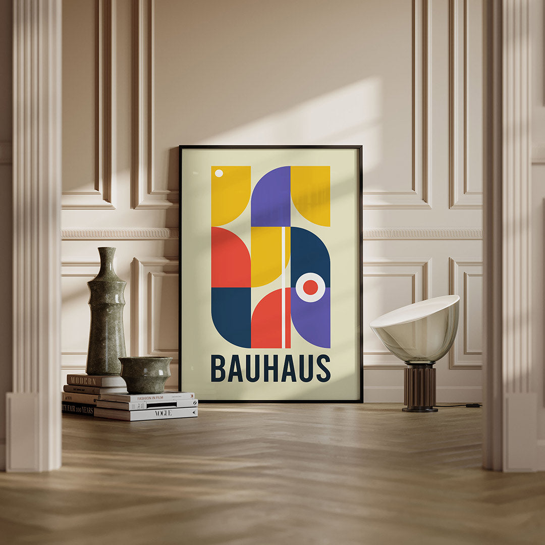 Vormen en vlakkenspel – moderne Bauhaus wandkunst als poster