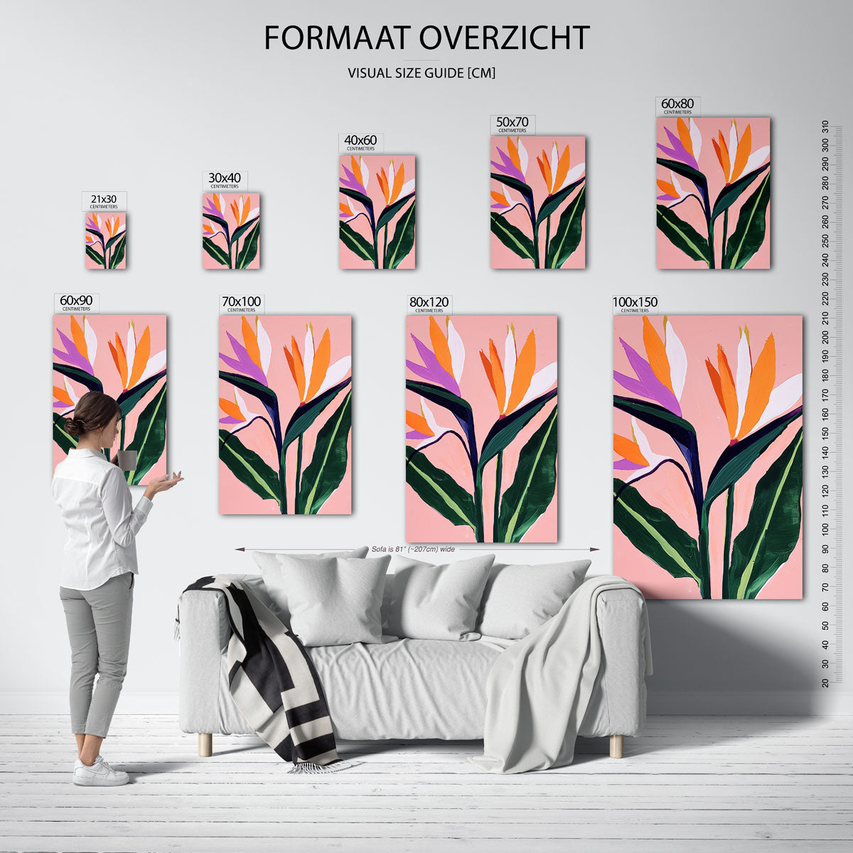 Paradijsvogelbloem – staande muurposter met jungle thema