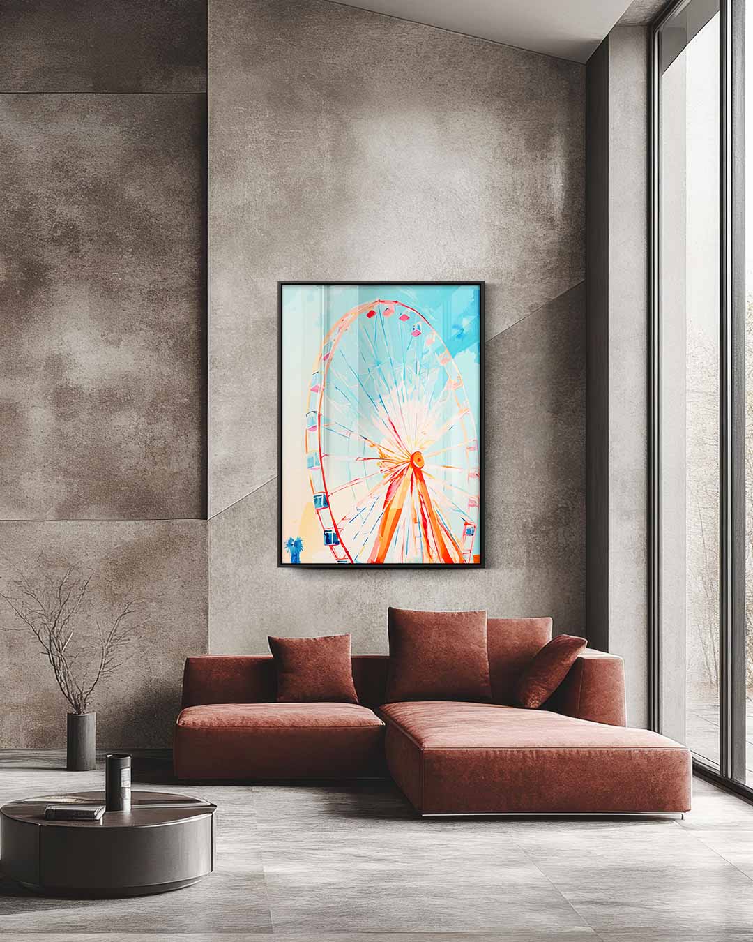 Kleurrijke Reuzenrad Droom – staande wandkunst voor woonkamer of interieur