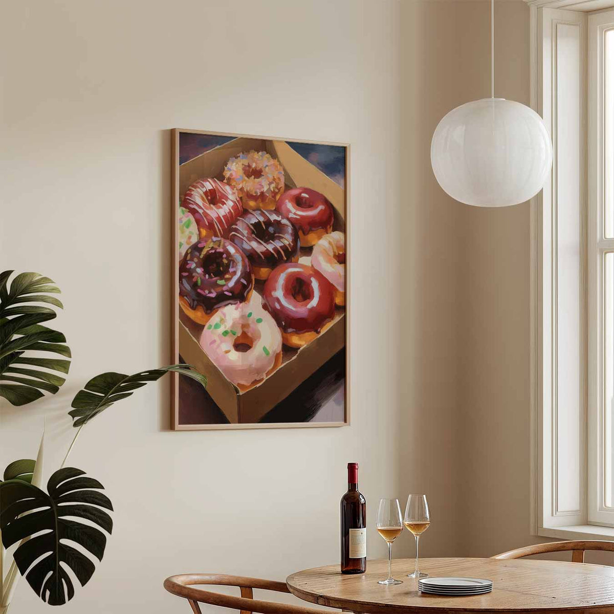 Kleurrijke Donut Delight – keukenposter in staand formaat