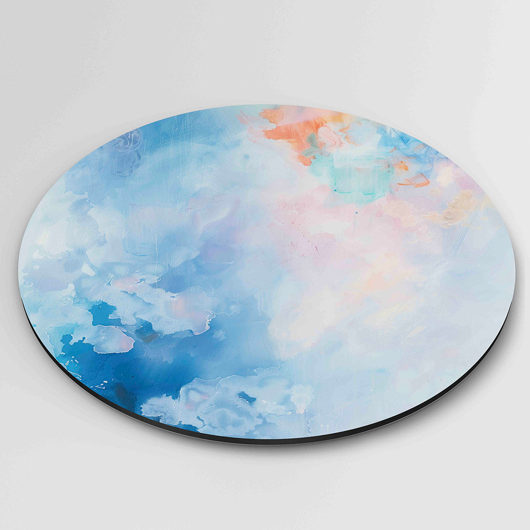 Abstracte blauwe – moderne ronde wanddecoratie van WallArtistic