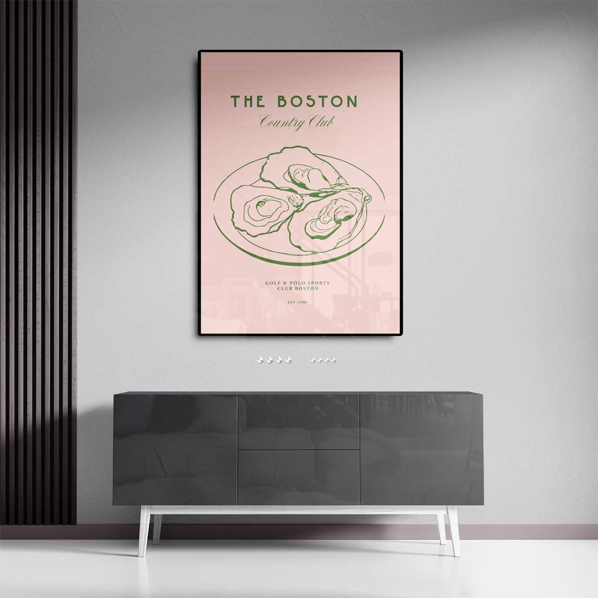 Boston Country Club Illustratie – dibond kunstwerk als wanddecoratie