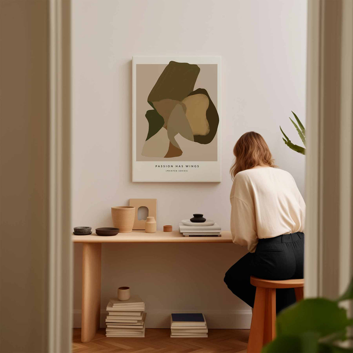 Abstracte Vibratie – modern portret kunstwerk van WallArtistic