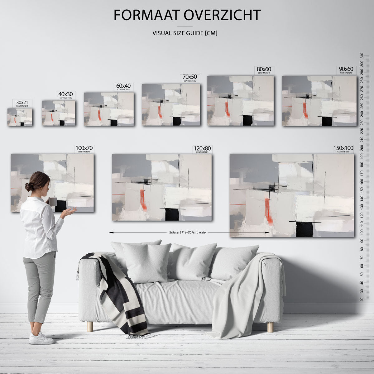 Abstracte vormen – liggende muurposter met abstracte vormen