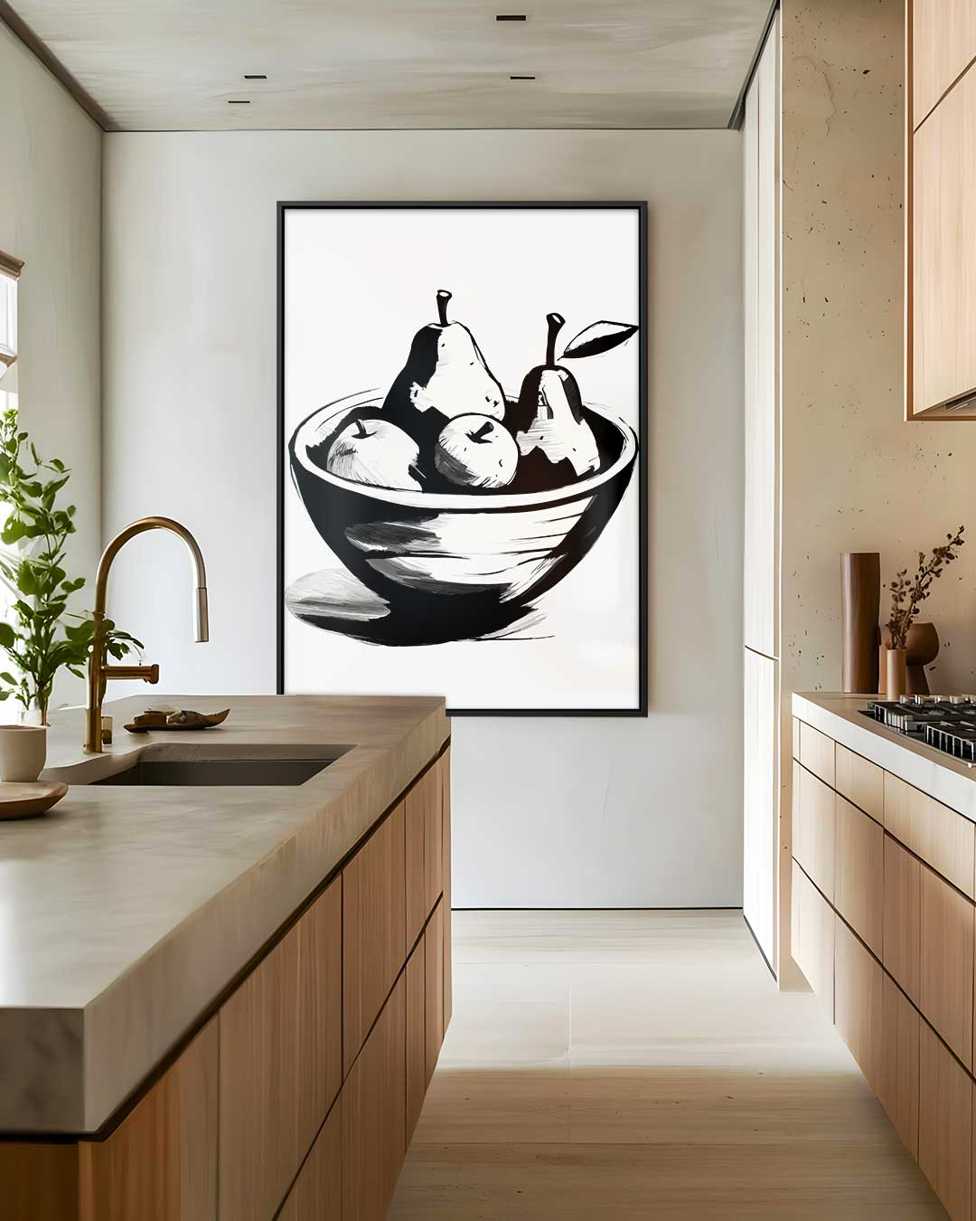 Stijlvolle Fruitkom Schets – staand kunstwerk voor modern interieur