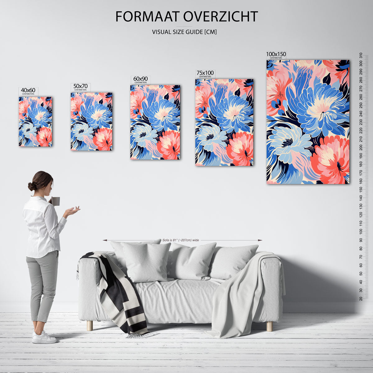 Bloemrijke kleurenpracht – staande wanddecoratie van WallArtistic