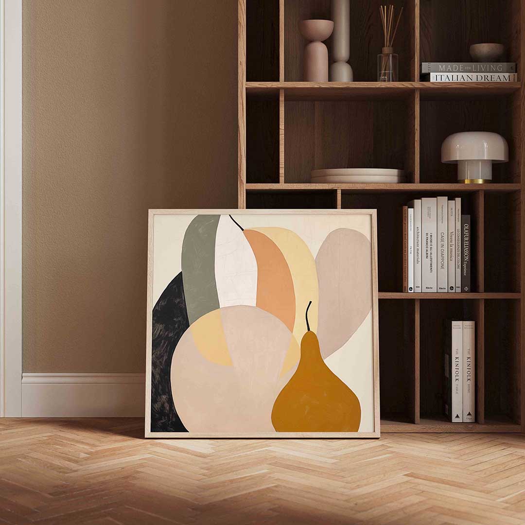 Abstracte vormen – vierkante wanddecoratie met kleur en vorm van WallArtistic
