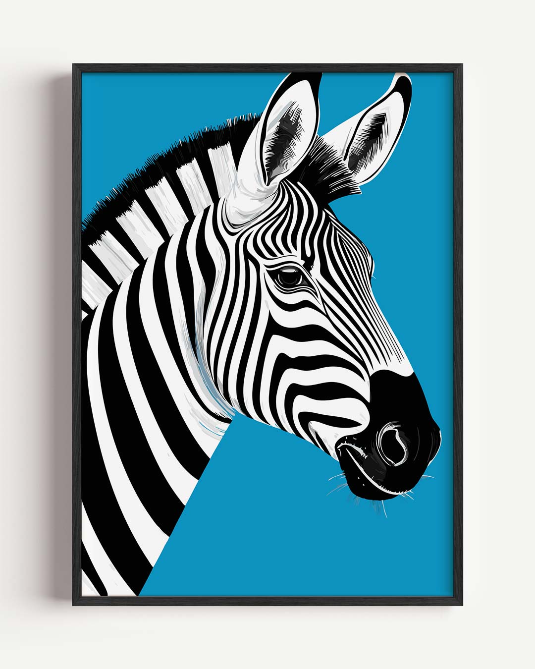 Stijlvolle Zebra Illustratie – dieren portret poster als wanddecoratie