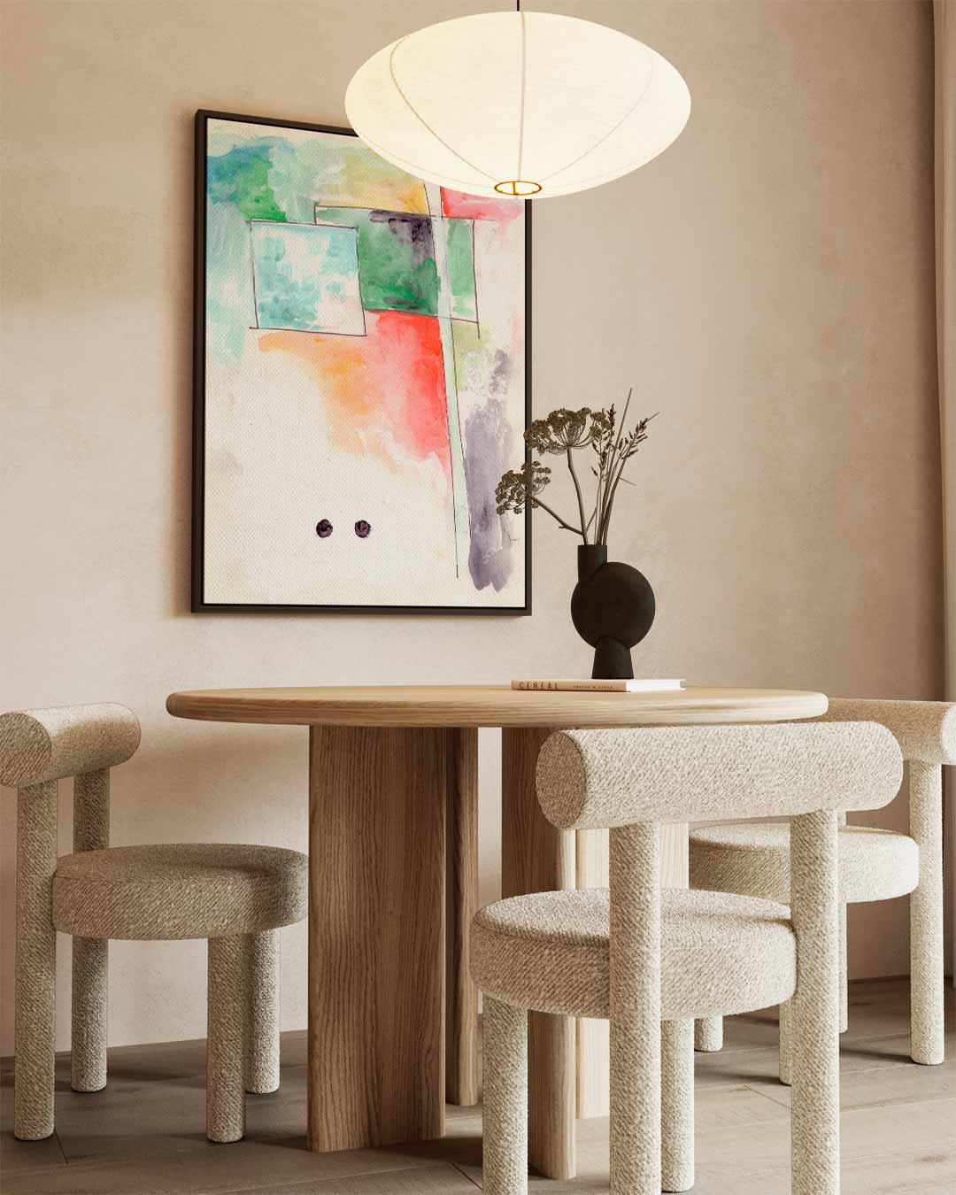 Abstracte Kleurenexplosie – modern portret kunstwerk van WallArtistic
