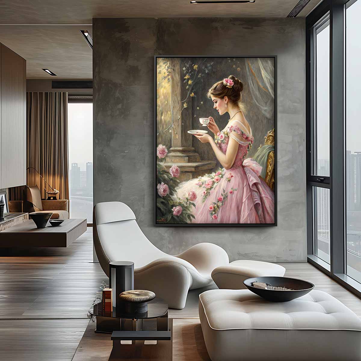 Dromerige Theetijd – staand kunstwerk voor modern interieur