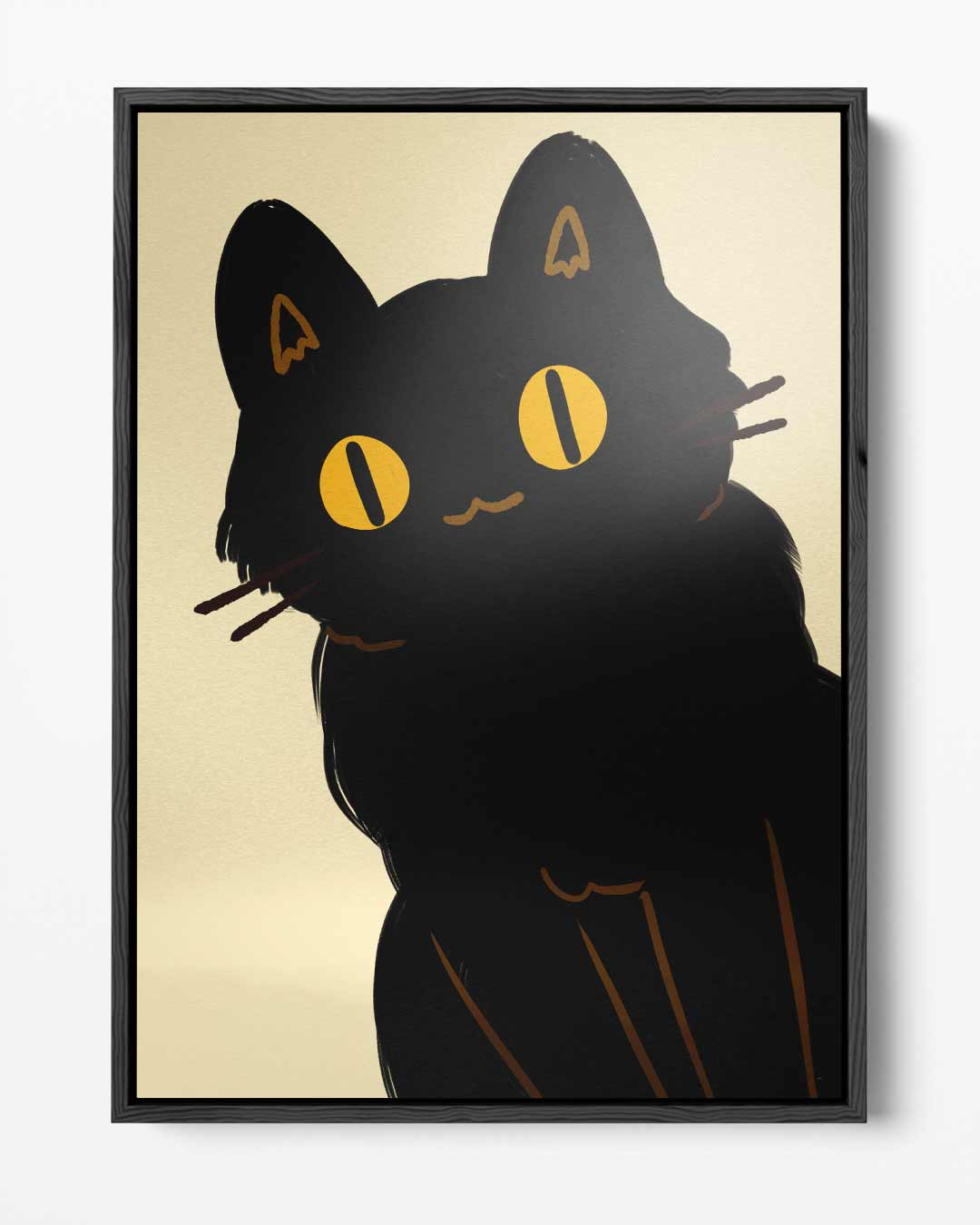 Mystieke Zwarte Kat – portret kunstwerk als wanddecoratie