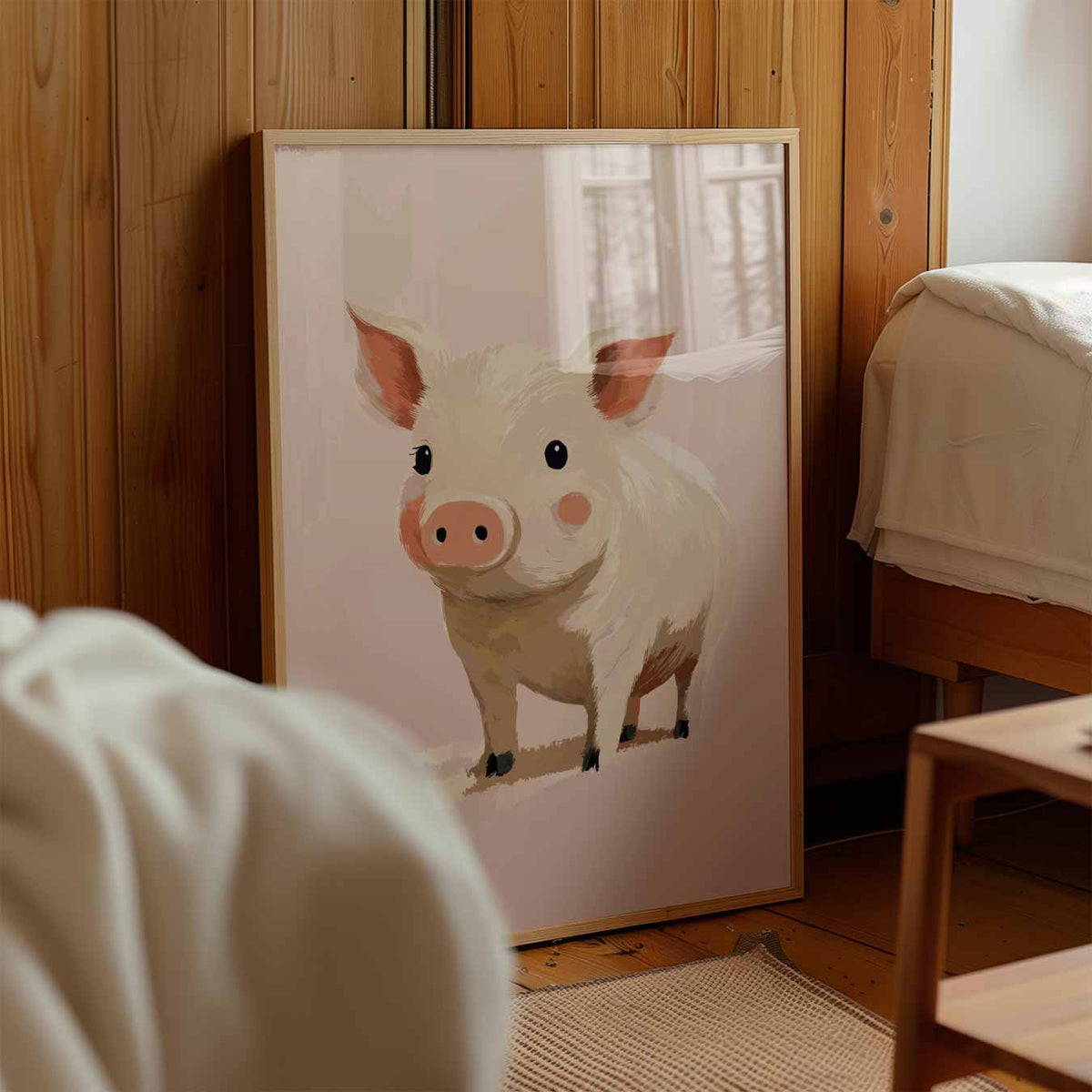 Schattige Varkentje Kunstposter – kinderposter in staand formaat