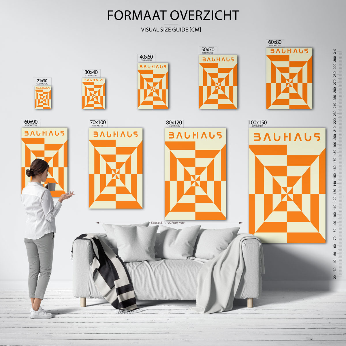 Vorm en kleur – geometrische poster in Bauhaus-stijl van WallArtistic