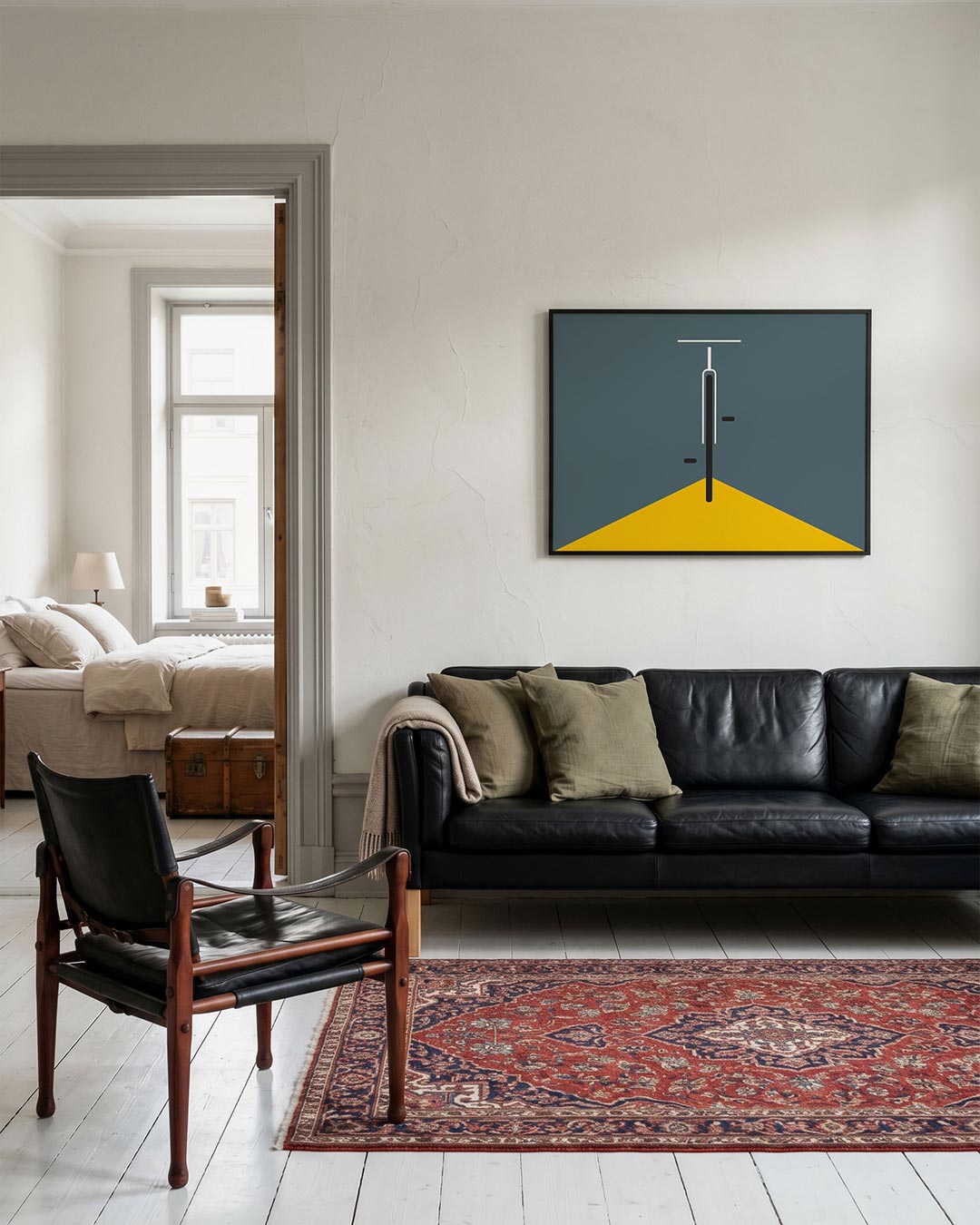 Lijnen en vlakken – geometrische Bauhaus poster in liggend formaat