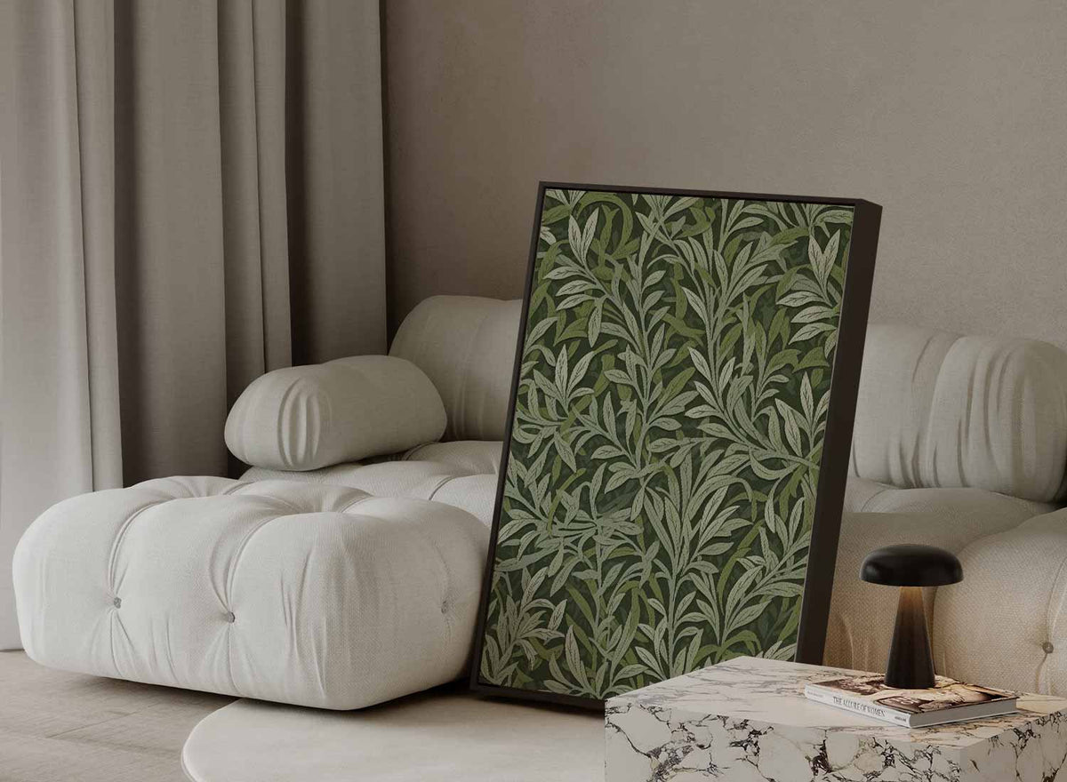 Groene Bladpatroon Wanddecoratie – portret kunstwerk als wanddecoratie, afbeelding 13