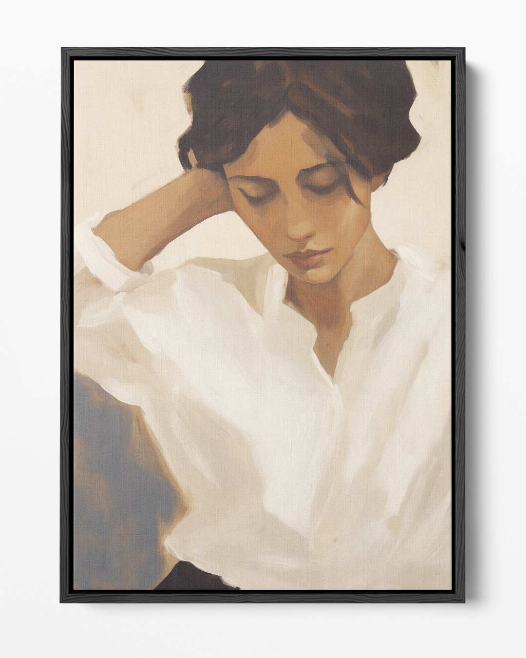 Vredige Overpeinzing – portret kunstwerk als wanddecoratie