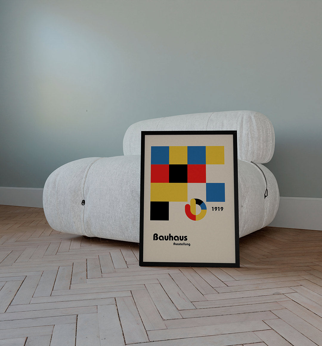 Vormen en vlakkenspel – staande Bauhaus poster voor aan de muur