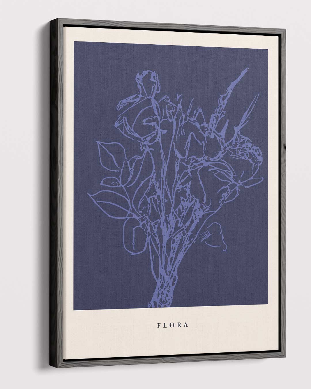 Bloemenpracht in Blauw – canvas wanddecoratie in portret formaat