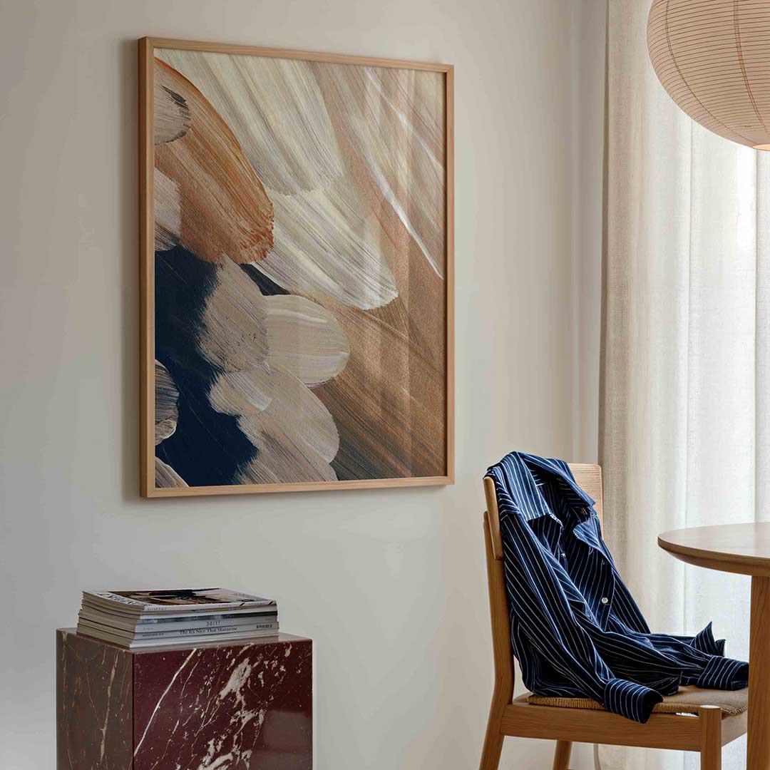 Abstracte penseelstreken – artistieke poster in staand formaat