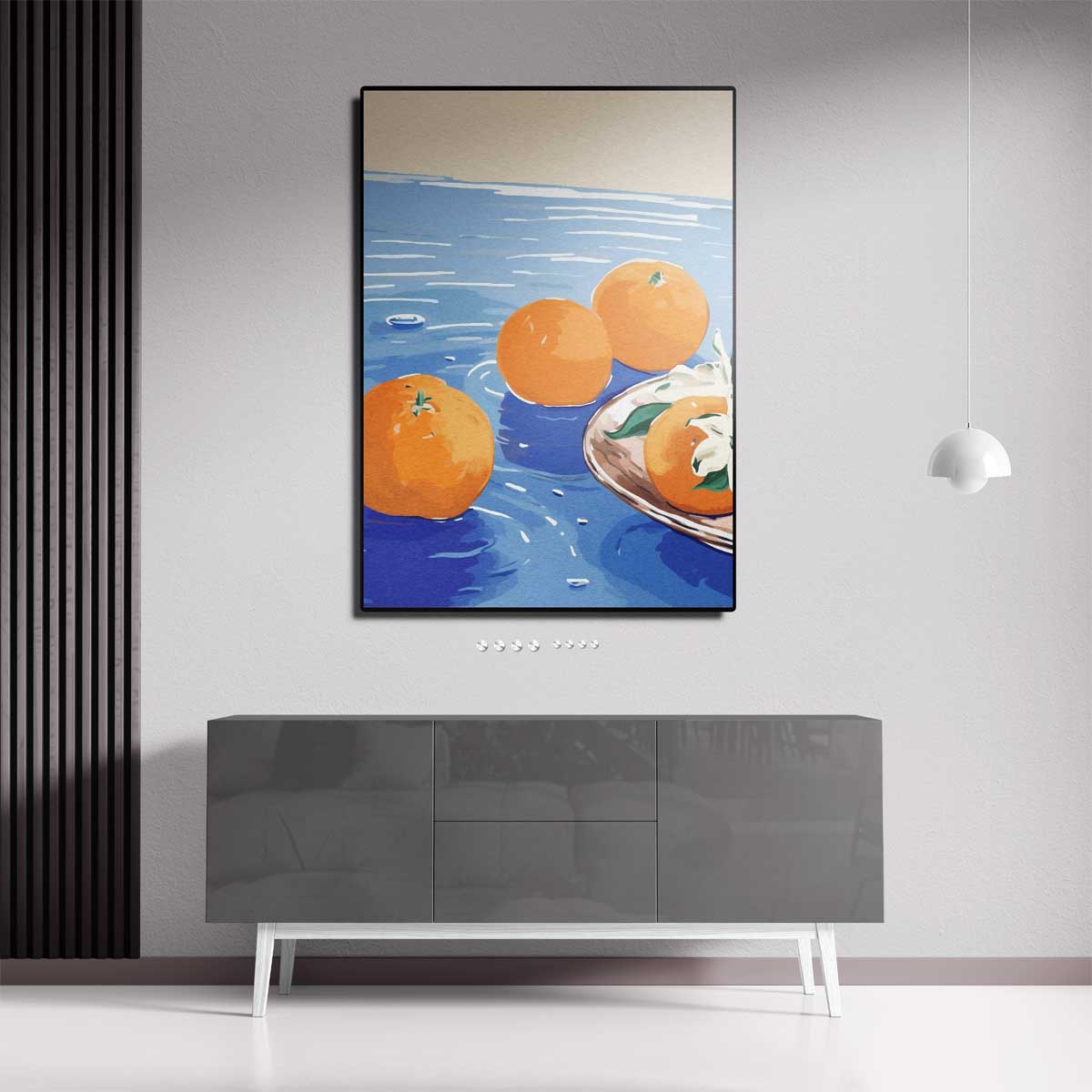 Citrus Serenade – canvas wanddecoratie in portret formaat
