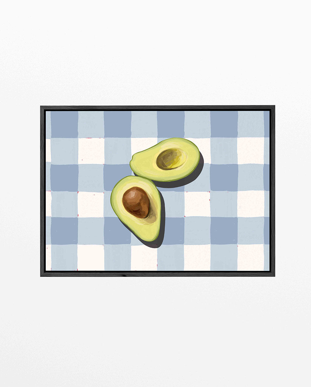 Avocado op geruit patroon – liggend keuken kunstwerk