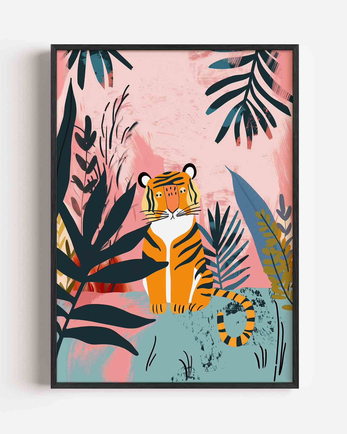 Tijger in jungle – kids portret poster als wanddecoratie