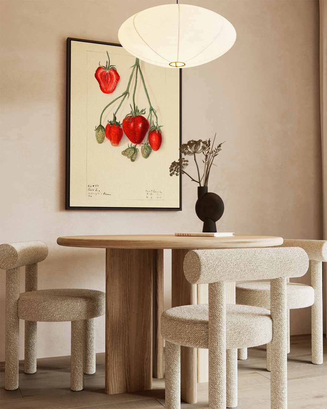 Aardbeien Illustratie – modern portret kunstwerk van WallArtistic