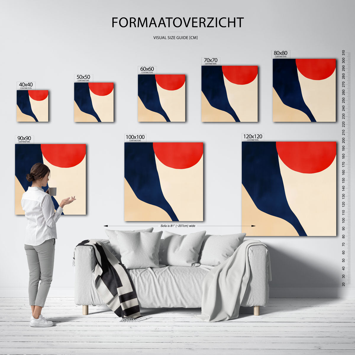 Abstracte vormen – vierkante muurposter voor een modern interieur
