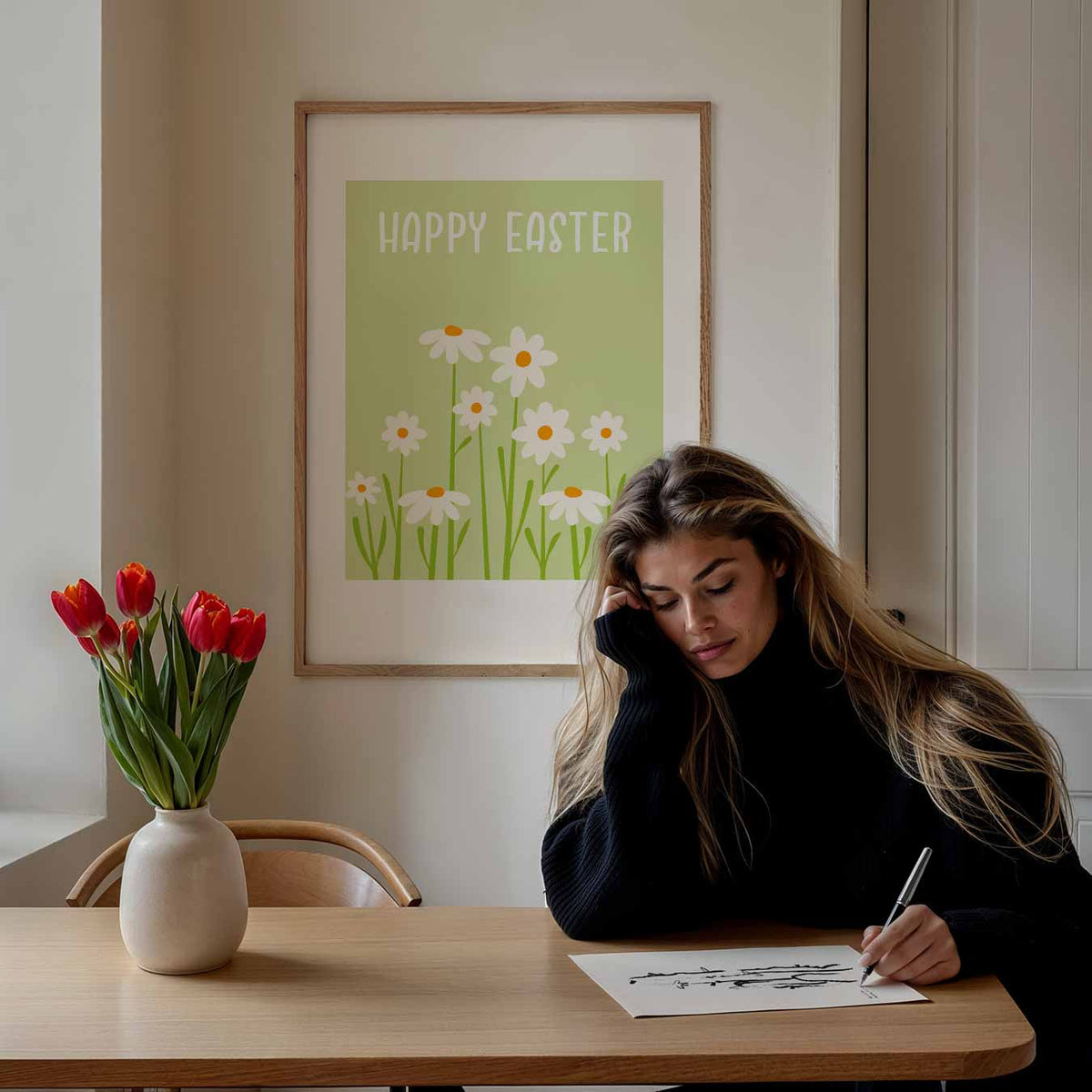 Vrolijke Paasbloemen – paasposter in staand formaat