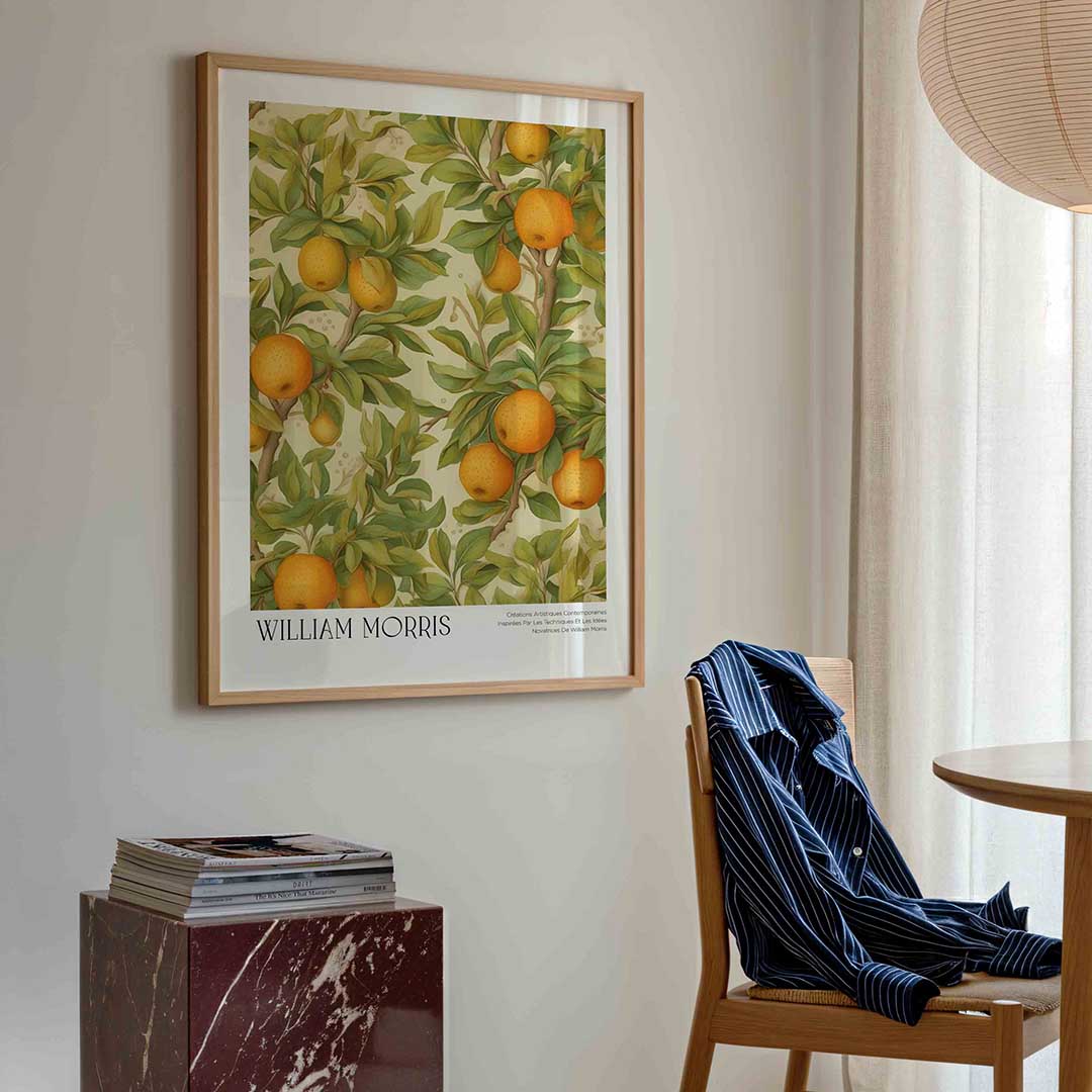 Citrus en bladeren – William Morris poster in staand formaat