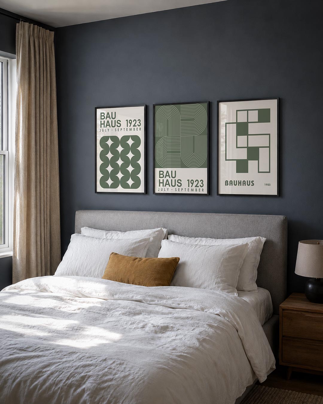 Vorm en ritme posterset – detailweergave – deze posterset in drie delen toont een harmonie van ronde vormen en strakke
