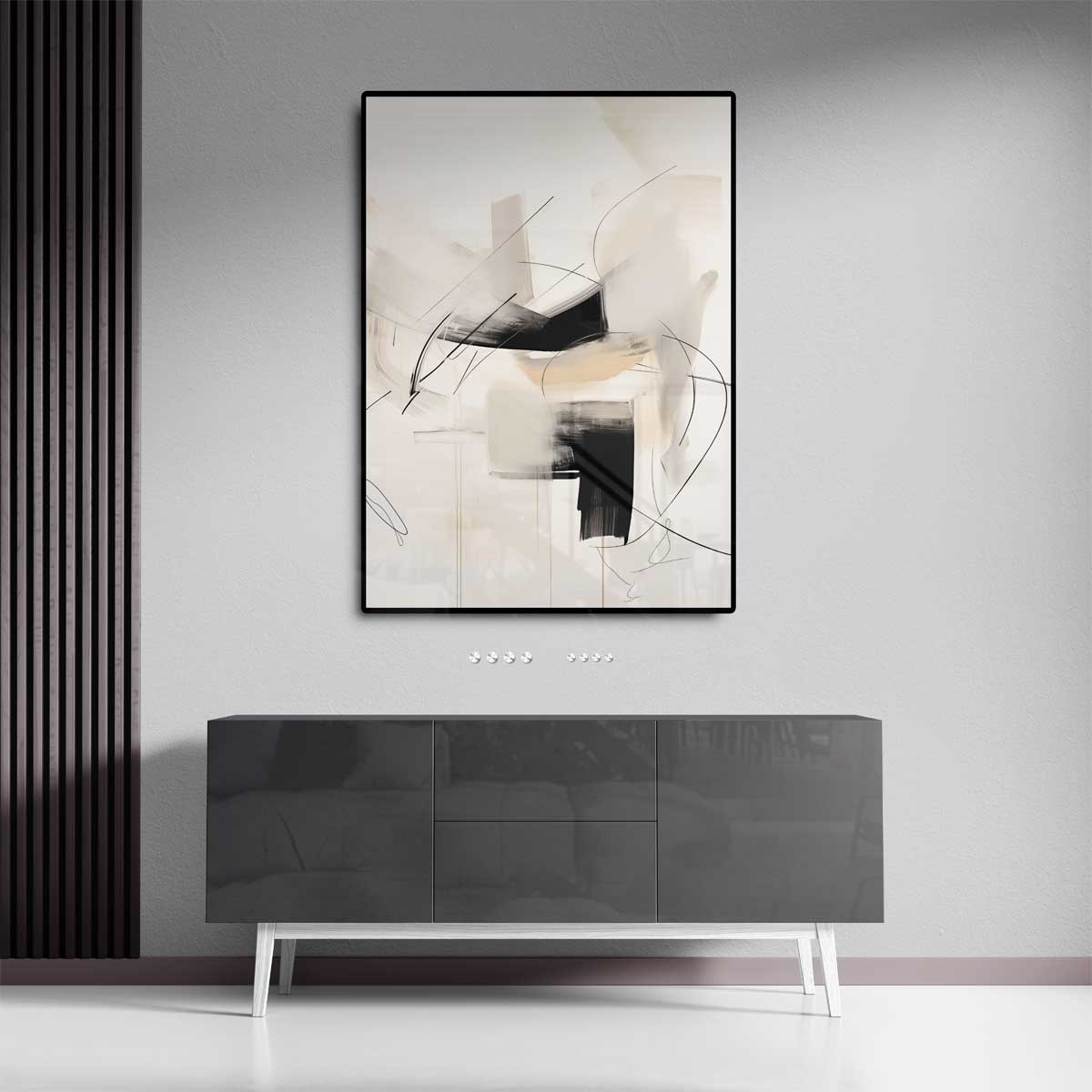 Abstracte Streken – staand kunstwerk voor modern interieur