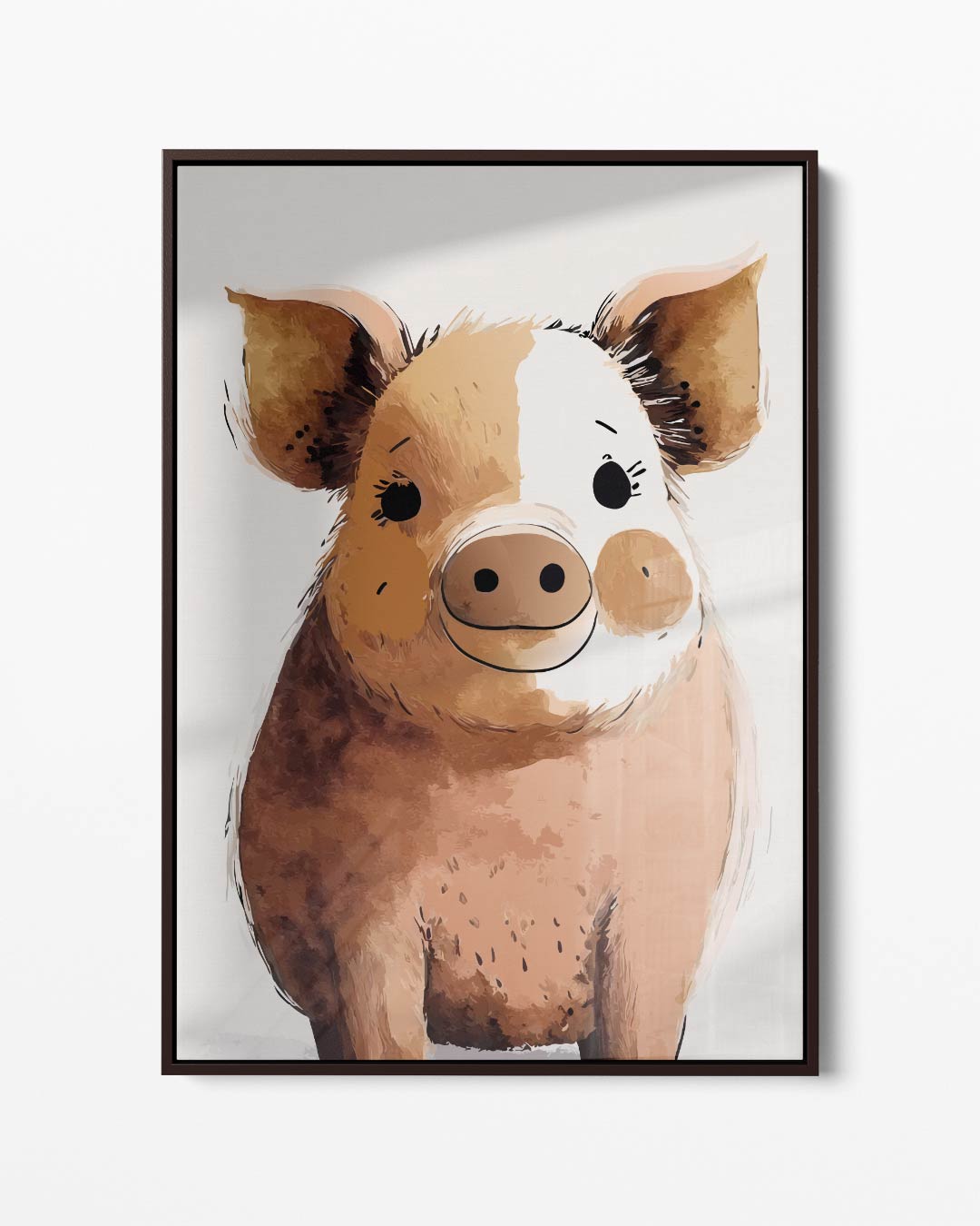 Vrolijk Varkentje Portret – portret kunstwerk als wanddecoratie