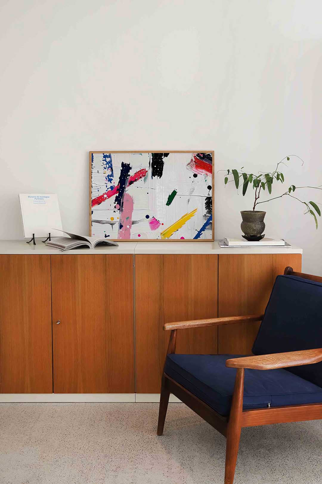 Abstracte penseelstreken – moderne landscape wanddecoratie van WallArtistic